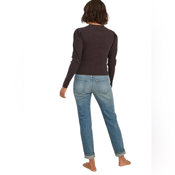 Anthropologie AMO Tomboy Jean med Wash Sz. 27 Button~Fly Stretch Mid Rise - Picture 5 of 9